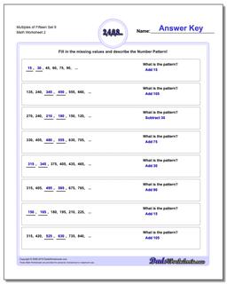 Multiples of Fifteen Set 9 /worksheets/number-patterns.html Worksheet