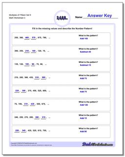 Multiples of Fifteen Set 9 Worksheet