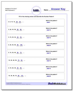 Multiples of Five Set 0 /worksheets/number-patterns.html Worksheet