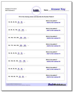 Multiples of Five Set 4 Worksheet