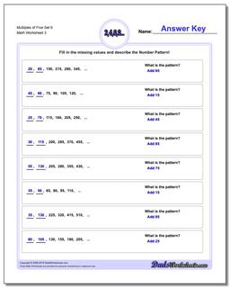 Multiples of Five Set 6 Worksheet