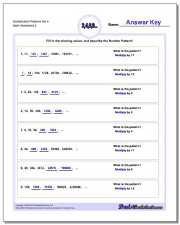 Multiplication Worksheet Patterns Set 4 /worksheets/number-patterns.html