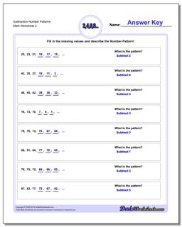 Subtraction Worksheet Number Patterns /worksheets/number-patterns.html