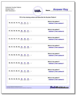 Subtraction Worksheet Number Patterns (Multiple Step) 2 /worksheets/number-patterns.html