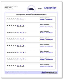 Subtraction Worksheet Number Patterns (Multiple Step) 2 /worksheets/number-patterns.html