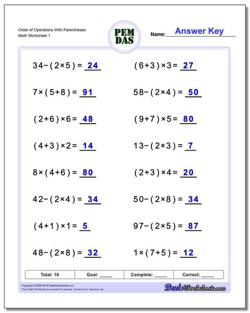 Order of Operations