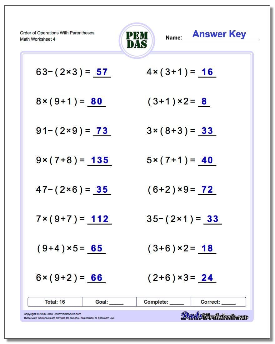 Order of Operations