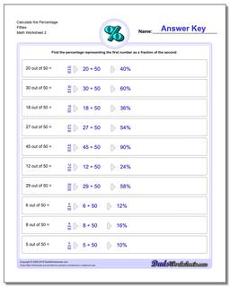 Calculate the Percentage Fifties /worksheets/percentages.html Worksheet