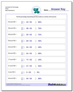 Calculate the Percentage Fifties Worksheet