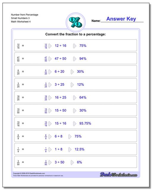 Fractions to Percentages