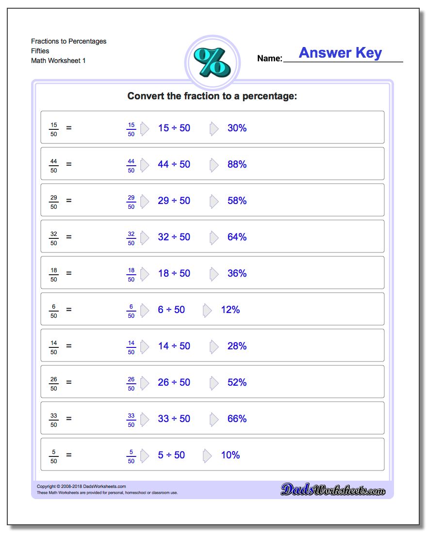 Fractions to Percentages