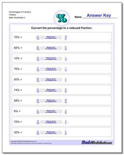 Percentages to Fraction Worksheets Fiftieths /worksheets/percentages.html