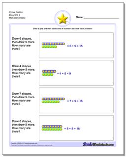 Picture Addition Worksheet Draw Grid 3 /worksheets/picture-math-addition.html