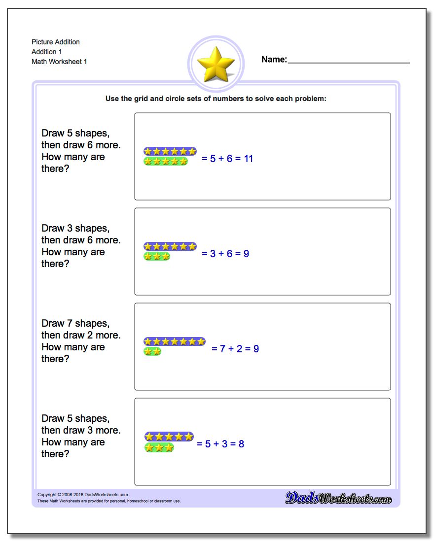 Addition Picture Word Problems