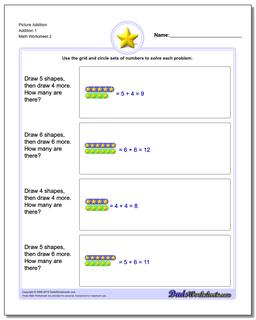 Picture Addition Worksheet Addition 1 /worksheets/picture-math-addition.html