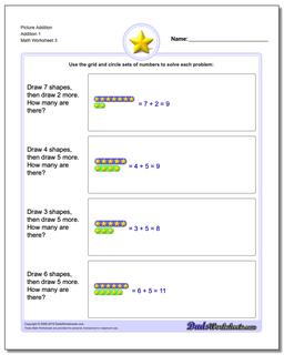 Picture Addition Worksheet Addition 1