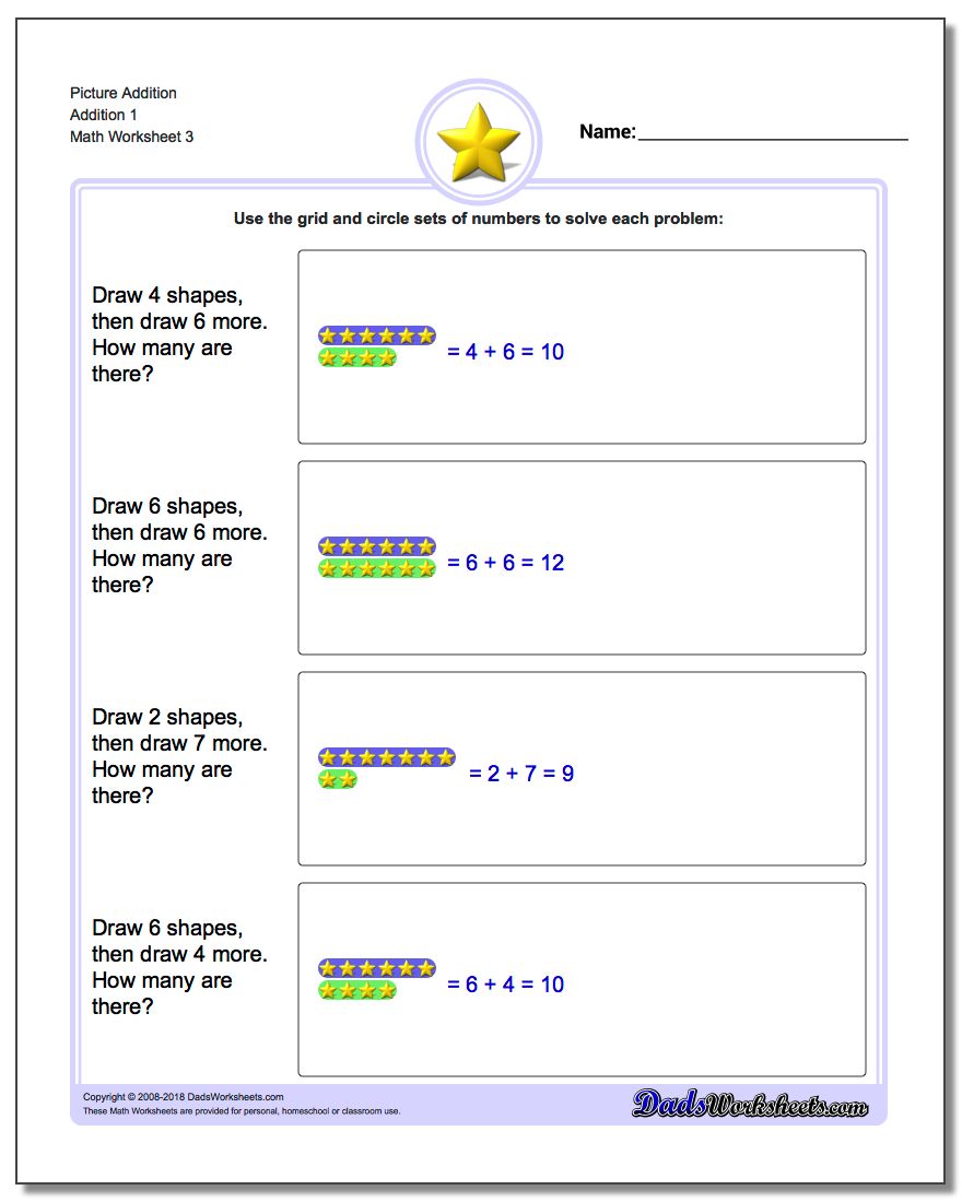 Picture Addition Worksheet Addition 1