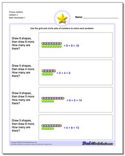 Picture Math Addition Worksheet 2
