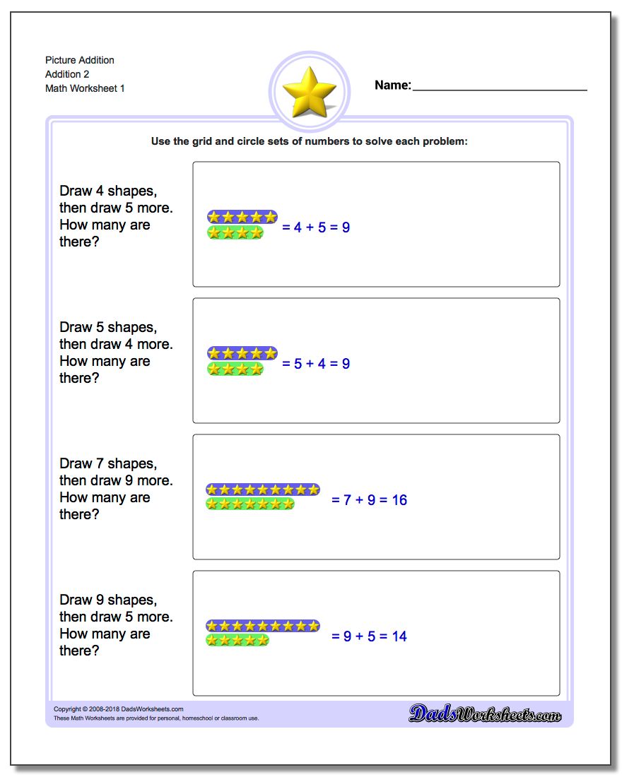 Addition Picture Word Problems