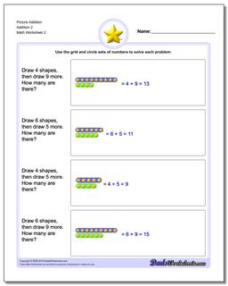 Picture Addition Worksheet Addition 2 /worksheets/picture-math-addition.html