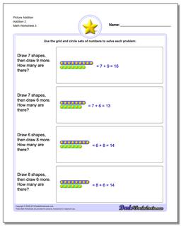 Picture Addition Worksheet Addition 2