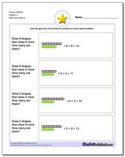 Picture Addition Worksheet Addition 2