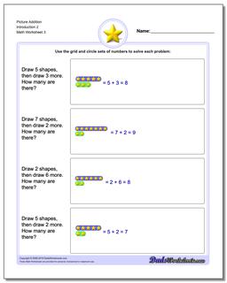 Picture Addition Worksheet Introduction 2