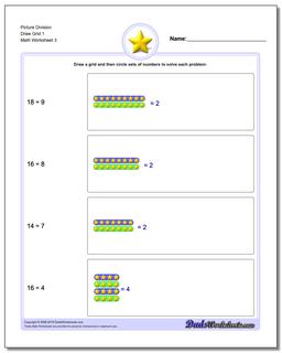 Picture Division Worksheet Draw Grid 1