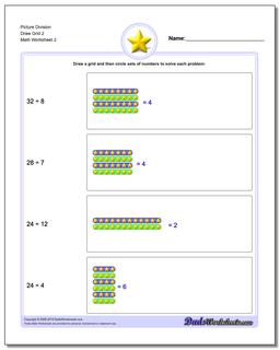 Picture Division Worksheet Draw Grid 2 /worksheets/picture-math-division.html