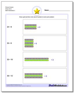 Picture Division Worksheet Draw Grid 2