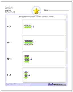 Picture Division Worksheet Introduction 1 Draw Grid