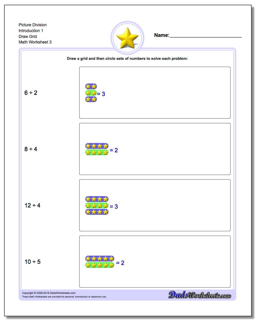 Picture Division Worksheet Introduction 1 Draw Grid
