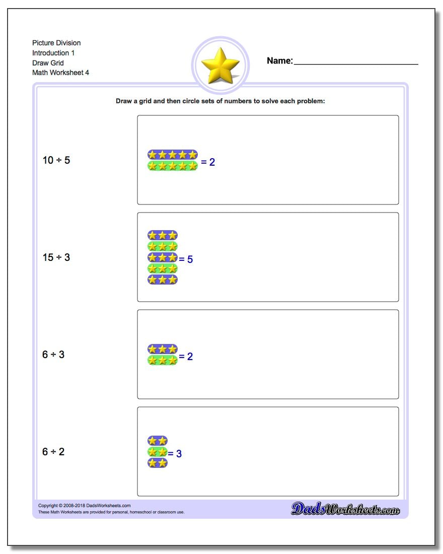 Picture Division Worksheet Introduction 1 Draw Grid