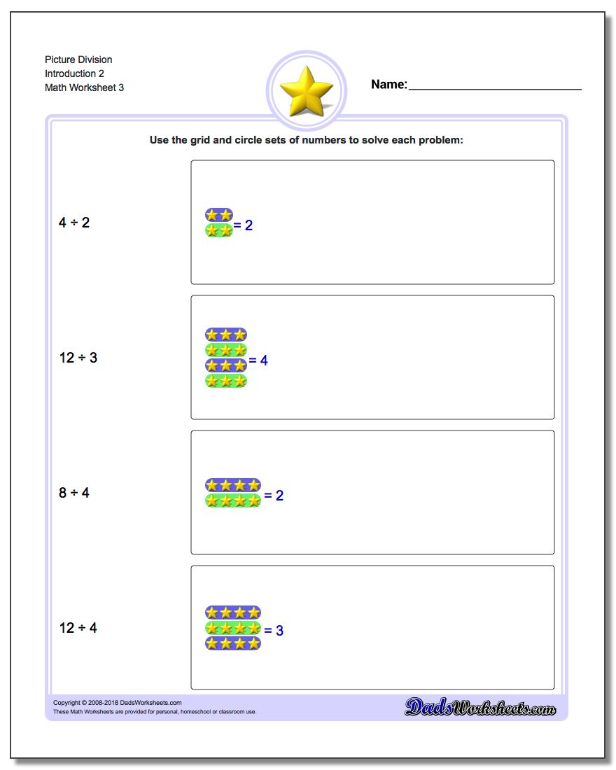 Picture Division Worksheet Introduction 2