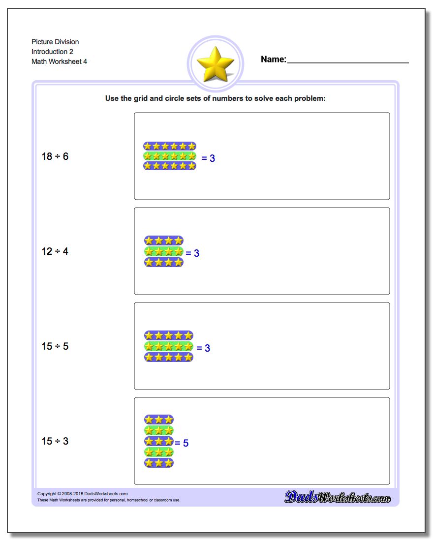 Picture Division Worksheet Introduction 2