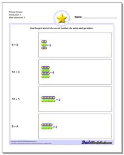 Picture Math Division Worksheet