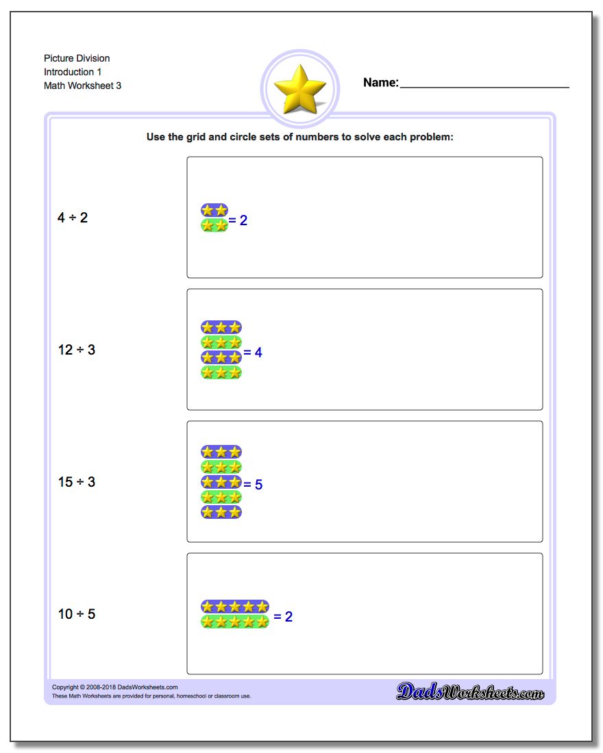 Picture Division Worksheet Introduction 1
