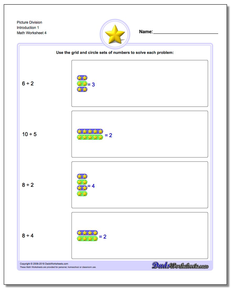 Picture Division Worksheet Introduction 1