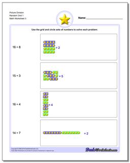 Picture Division Worksheet Random Grid 1