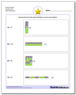 Picture Division Worksheet Random Grid 1