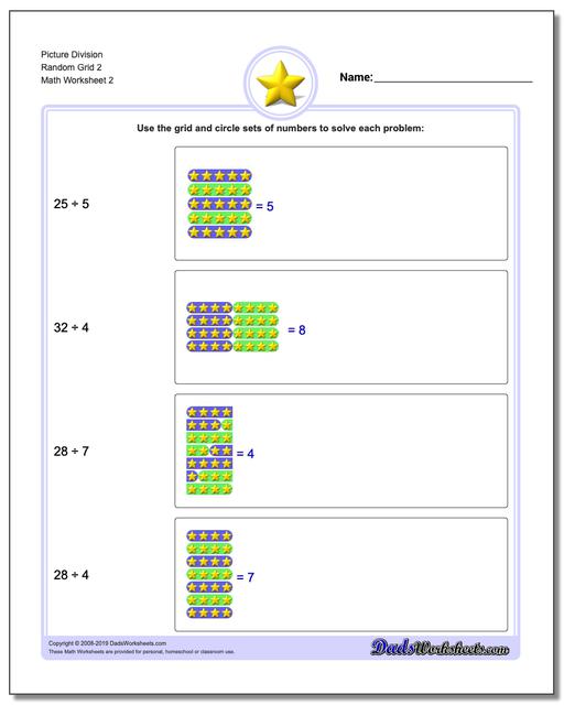 Picture Math Division: Division Random Grid