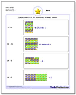 Picture Division Worksheet Random Grid 3