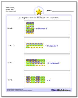 Picture Division Worksheet Random Grid 3