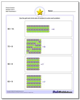Picture Division Worksheet Random Grid 4