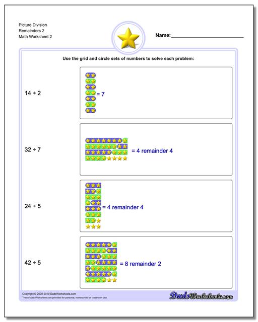 Picture Math Division: Division Remainders