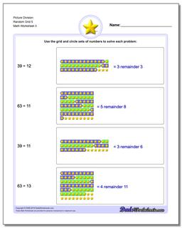 Picture Division Worksheet Random Grid 5