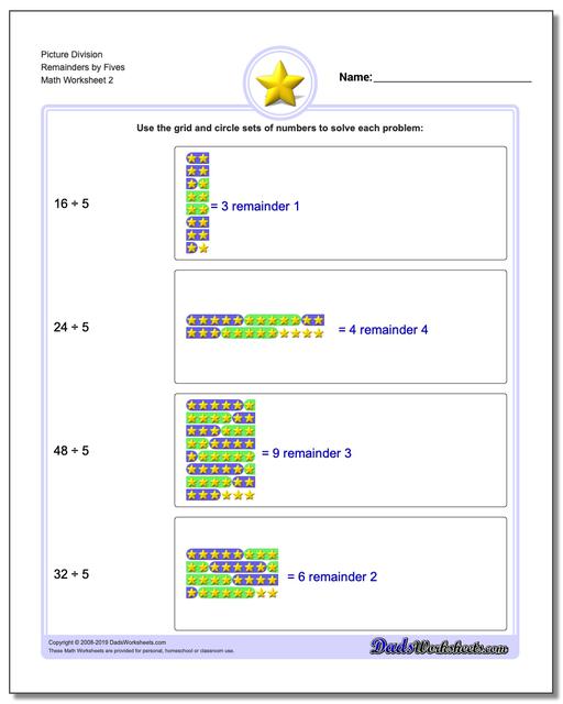 Picture Math Division: Division Remainders