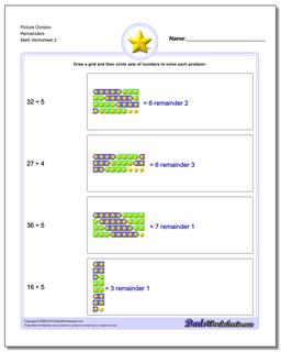 Picture Division Worksheet Remainders /worksheets/picture-math-division.html