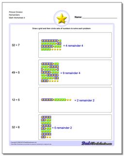 Picture Division Worksheet Remainders