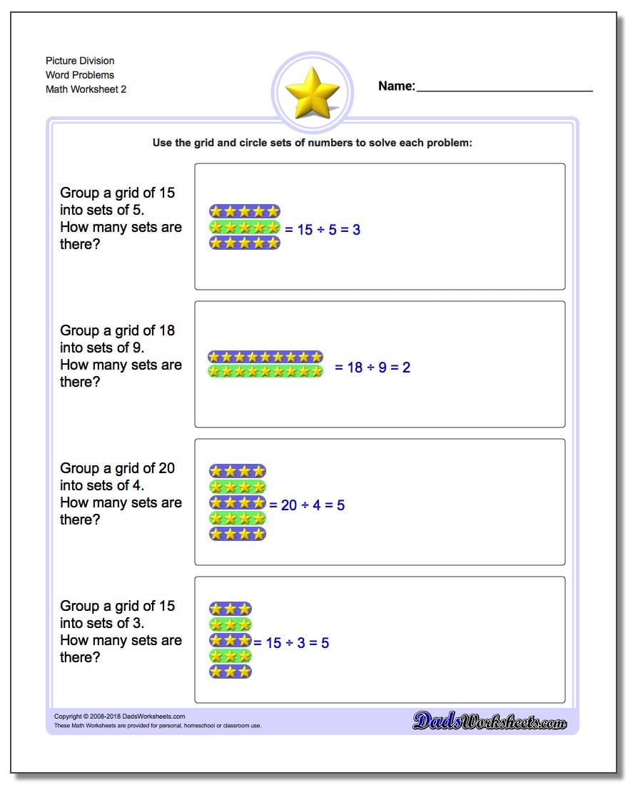 Division Picture Word Problems